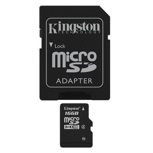 KINGSTON MICRO SDHC 16GB CLASS 4 ΚΑΡΤΑ ΜΝΗΜΗΣ + SD ADAPTOR